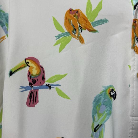 Chubbies Men's The Birds Of Polodise Performance Polo White Multicolor Size XXL - Picture 2 of 8